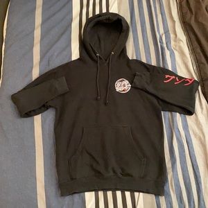 Santa Cruz Hoodie Black Chinese Lettering Size Small